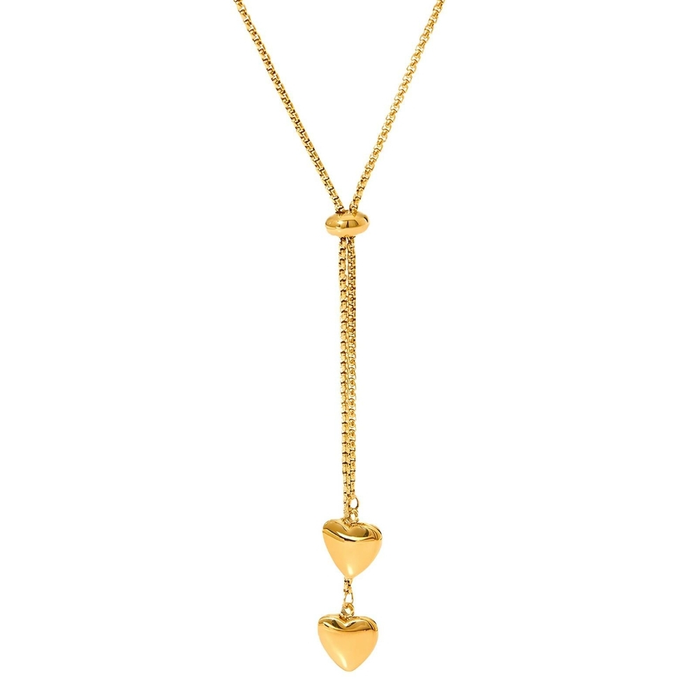 Brand New 18K Gold Hearts Necklace